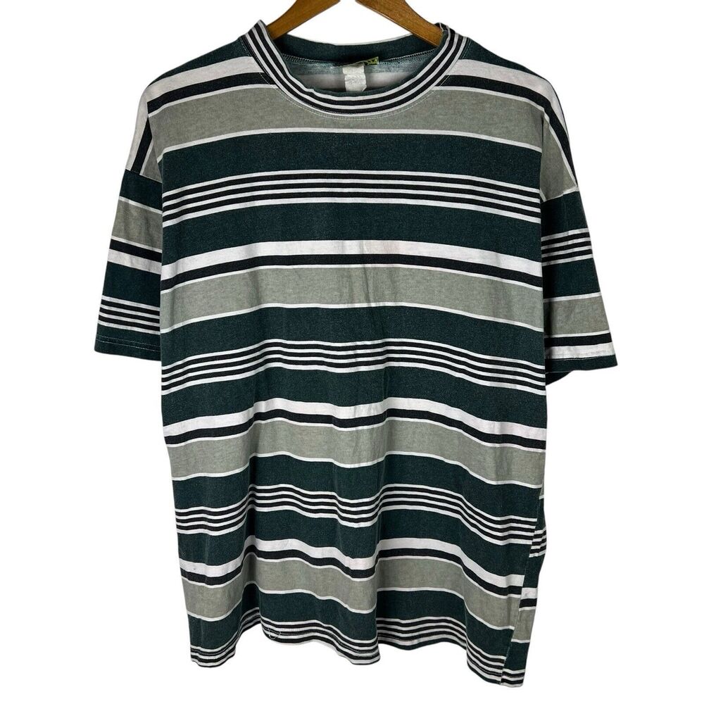Vintage 90s Phillipe Marcel IZ IT UP Mens XL Shirt Striped Surf USA Made